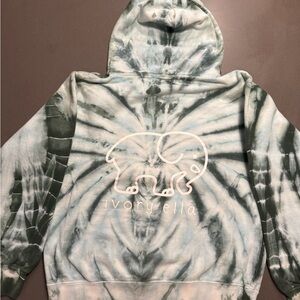 Ivory Ella Green and Cream Tie-Dye Hoodie